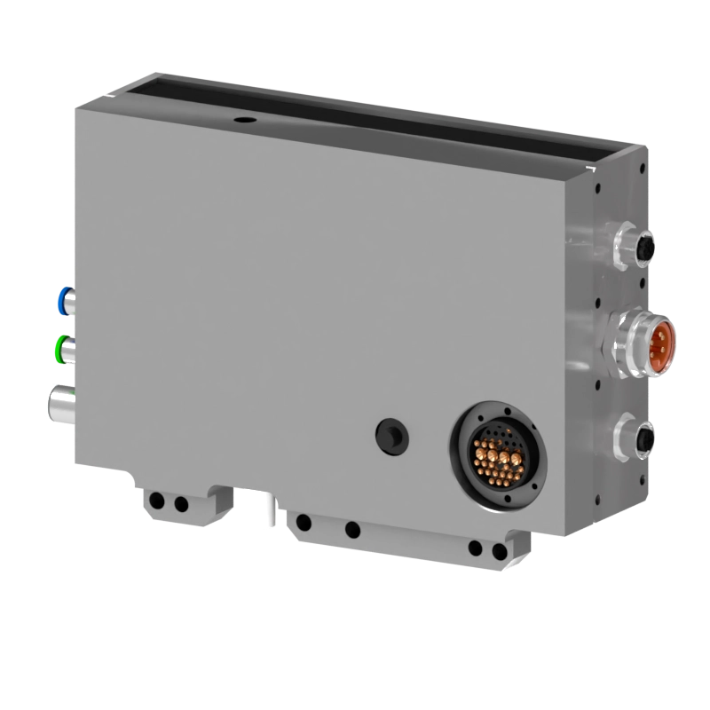 Robot-side view of the S-EM-R-E-ETH-V19-3VS-01-A tool changer for safety connection tool