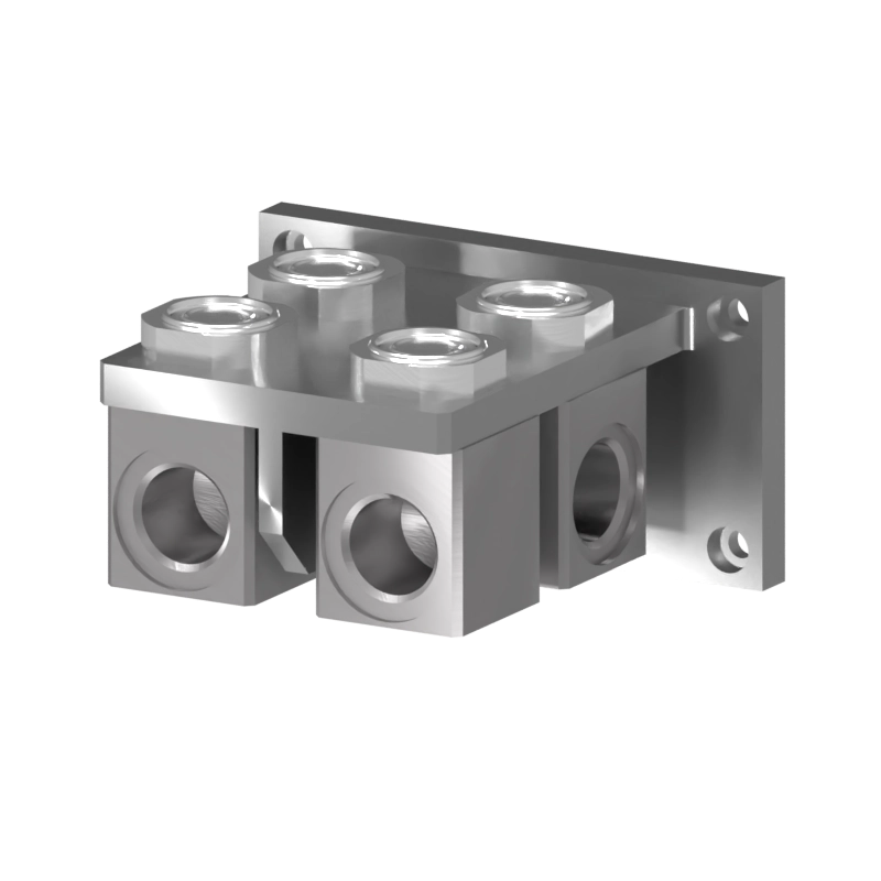 Robot-side view of the S-EM-R-U-MULTI-4x1/2BS tool changer for robot tool safety
