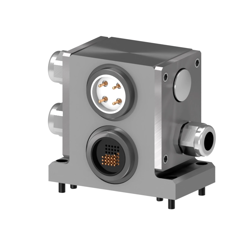 Robot-side view of the S-EM-T-E-A4B-A17B-M12.5 tool changer for tool safety