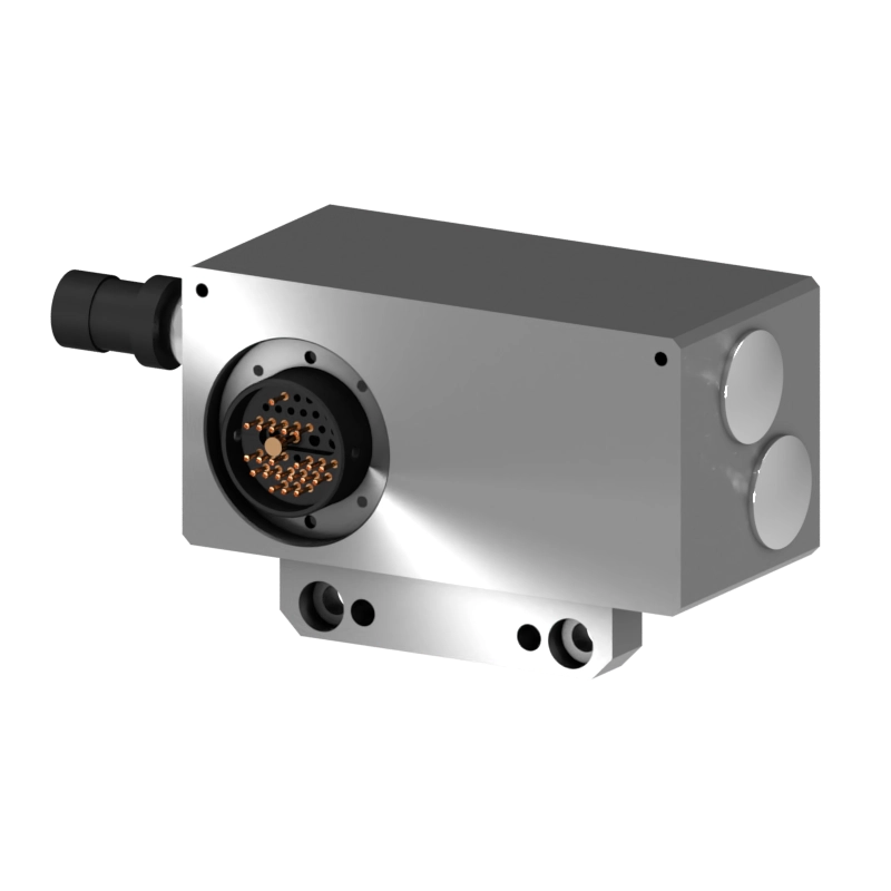Robot-side view of the S-EM-T-E-SEL-REVAMP-DNT-3VS-01 tool changer for tool safety
