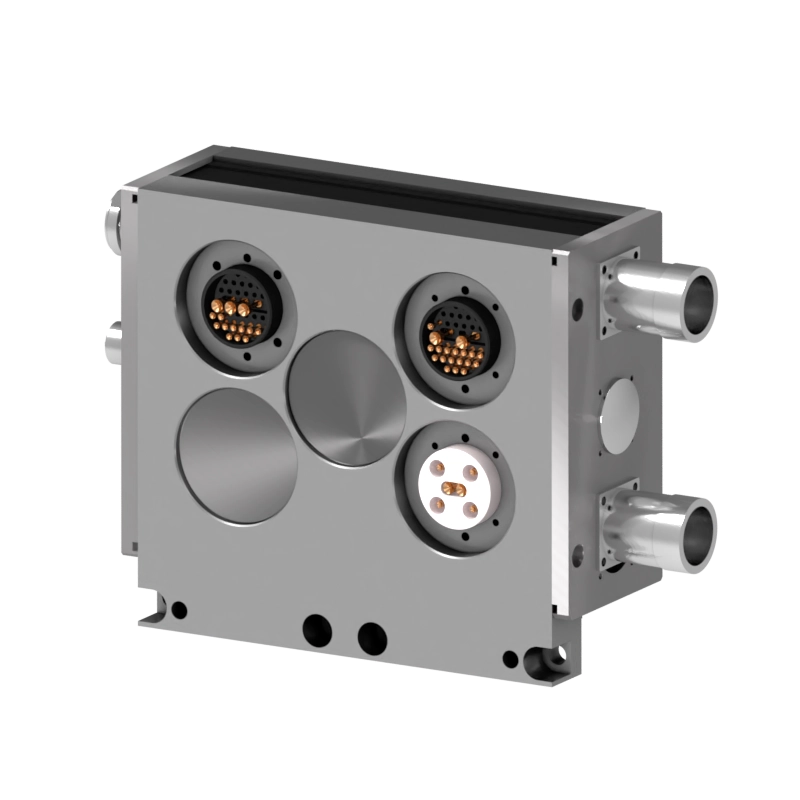 Robot-side view of the S.5-EM-R-E-IC8-IC12-7-8-M12D tool changer for robot tool safety