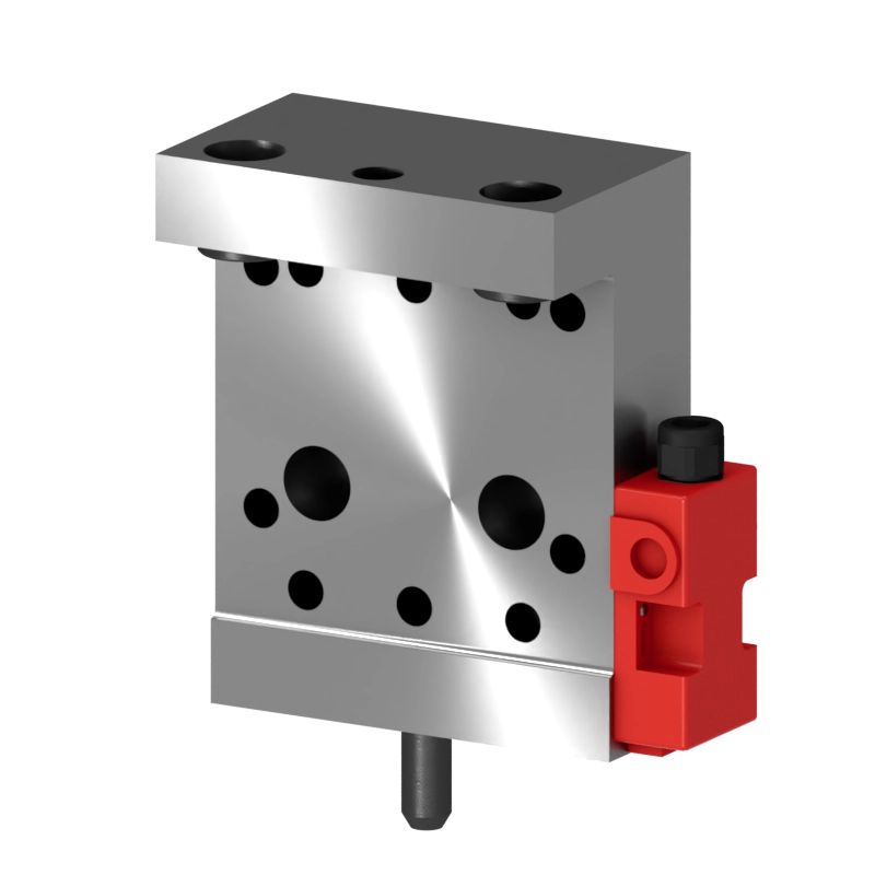 Robot-side view of the XCF-CA-BP-NET-ARO-3VS tool changer for safety tool robot