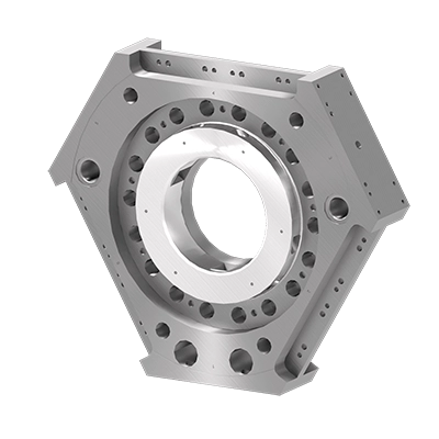 Tool-side view of the Sigma 8.1 tool changer for tool payload applications modular